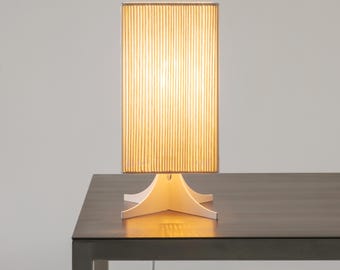 Minimalistische tafellamp: geometrisch modernistische lamp met katoenen draden, architecturale omgevingsverlichting| K-T01 uit de "K"-serie