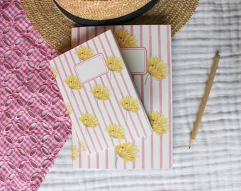 Notebook / Notebook, watercolor sunflower pattern, sunflowers