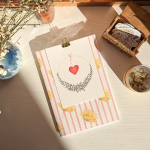 Couronne d'amour, carte postale / décoration murale illustrée à partir d'une aquarelle
