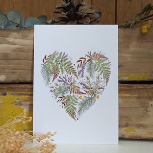 Cœur des Landes, carte postale / décoration murale illustrée à partir d'une aquarelle