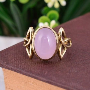 Natural Rose Quartz Ring, Handmade Brass Ring, Minimalist Ring, Pear Rose Quartz Ring, Gift For Her, Capricorn Birthstone, Promise Ring