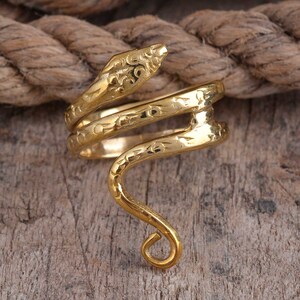 Gold Snake ring, snake ring ,statement ring, Open Serpent Band, Snake jewelry, Stacking Animal rings, Dainty ring, bohemian ring adjustable