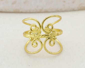 Adjustable Arthritis Relief Ring | Gold Butterfly Wrap Support Ring for Finger Joint Pain | Open Comfort Ring for Women
