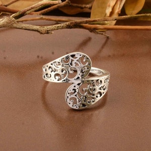 Dainty Filigree Ring, 18k Gold Filigree Ring, Stacking Ring, Delicate Silver Ring, Gold Filled Band Ring, Statement Ring, Gift For Mom,