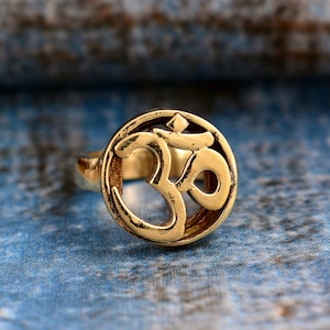 Om Ring, Ohm Ring, 18k Gold Plated Ring, Handmade Ring, Gold Dainty Ring, Yoga Ring, Statement Ring, Unique Ring, Personalized Gift
