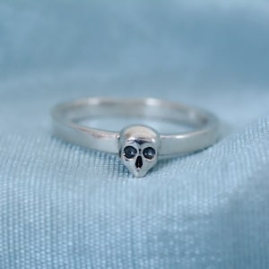 Silver Skull Ring, Minimalist, Minimal, Gold skull Jewelry, Bone, Wiccan, Goth, Gothic, Stackable, Dark Fashion, Sugar, Rustic, Death