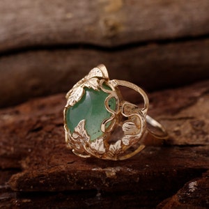 Green Onyx Ring, Handmade Ring, Gemstone Ring, Green Onyx Jewelry, 18k Gold Ring, Rings For Women, Gift For Her, Boho Ring, Onyx Ring