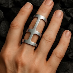 Silver Arthritis Splint Ring, Lateral Deviation Support, EDS Ring, Mallet Finger Splint, Boutonniere Deformity Brace, Trigger Finger Splint