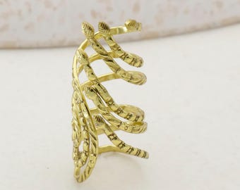Adjustable Arthritis Relief Ring | Gold Multi Wrap Support Ring for Finger Joint Pain | Open Comfort Spiral Ring for Women