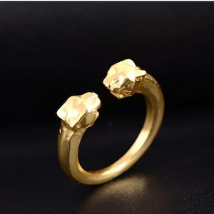Gold Panther Ring, Open Adjustable Cat Head Ring, Bold Animal Jewelry, Statement Ring for Women, Unique Gift, Wild Cat Lover Accessory