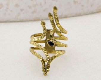Adjustable Arthritis Relief Ring | Gold Evil Eye Wrap Support Ring | Open Therapeutic Finger Joint Ring for Women