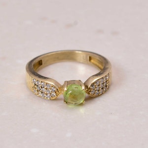 Natural Peridot Ring, Gemstone Ring, Handmade Ring, Designer Ring, Round Peridot Designer Ring, August Birthstone, Promise Ring, Womens Ring