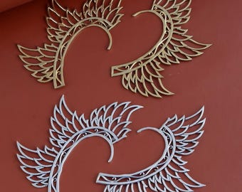 Ängelvingeörhängen, Boho Festivalsmycken, Guld- och Silvervingar med Statement-motiv