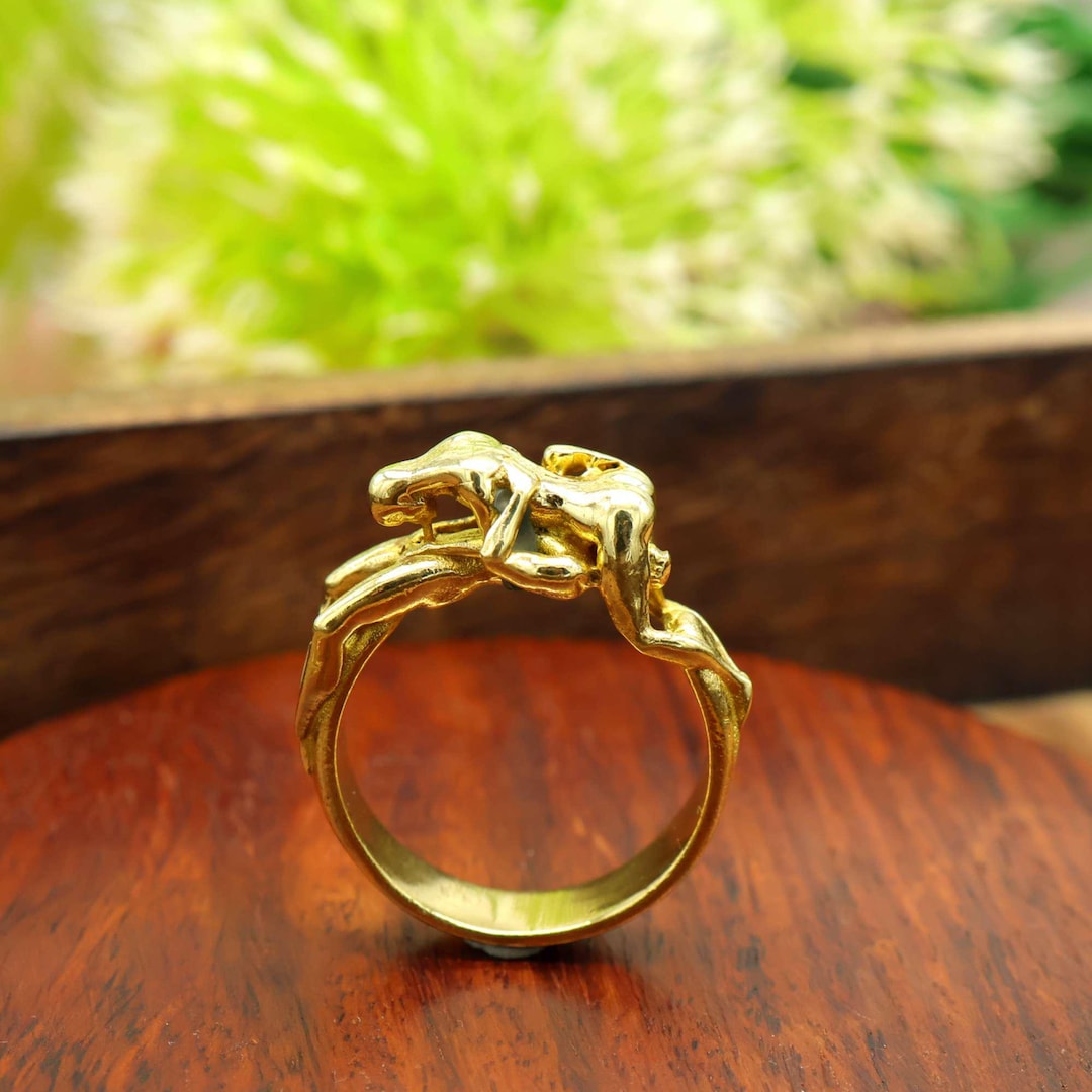 Human Form Rings Gold Abstract Human Figure Ring, Artistic Sculpture Ring, Unique ...