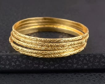 Bracciale rigido in ottone fatto a mano: bracciale rigido in oro Boho Chic