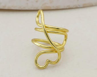 Adjustable Arthritis Relief Ring | Open Wrap Gold Support Ring for Finger Joint Pain | Minimalist Comfort Ring for Women