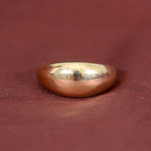 18k Gold Dome Ring, Dome Ring In Silver,Rose Gold Plated, Ring For Women, Chunky Bold Signet Statement Ring, Signet Ring, Croissant Ring