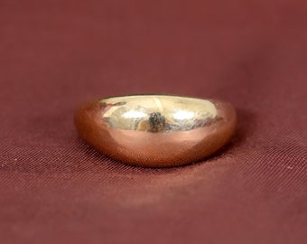 18k Gold Dome Ring, Dome Ring In Silver,Rose Gold Plated, Ring For Women, Chunky Bold Signet Statement Ring, Signet Ring, Croissant Ring