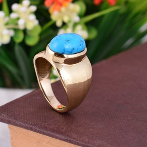 Turquoise Ring, Anniversary Gift, Birthday Gift, Dainty Turquoise Ring, Ring, 14K Gold Ring, Minimalist Ring, Gift For Her, Promise Ring,