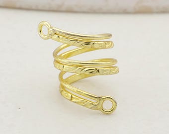 Adjustable Arthritis Relief Ring | Gold Multi Wrap Support Ring for Finger Joint Pain | Open Comfort Spiral Ring