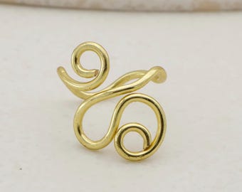Adjustable Arthritis Relief Ring | Gold Spiral Support Ring for Finger Joint Pain | Open Wrap Comfort Ring for Women