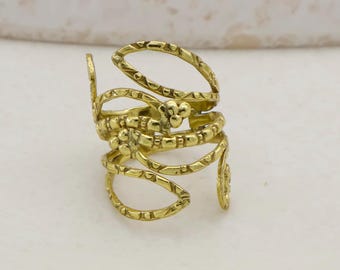 Adjustable Arthritis Relief Ring | Gold Wrap Support Ring for Finger Joint Pain | Open Spiral Comfort Ring for Women