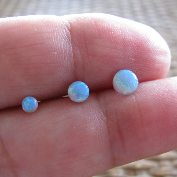 Opal Stud Earrings, Blue Opal Earrings, Opal Jewelry, Minimalist Earrings, Opal Studs, Gold Stud Earrings