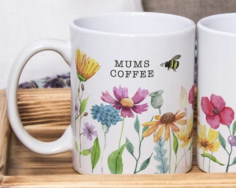 Personalised Floral Mug: Botanical Gift for Mum