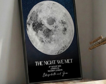 Custom Moon Phase Anniversary Print – The Night We Met Keepsake