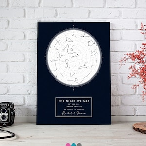 Custom Star Map Print, Wedding Constellation Print, New Baby Gifts, Night You Were Born, Stars In The Night Sky, Stars Above Map