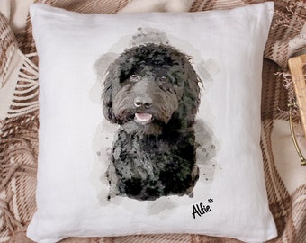 Custom Pet Pillow, pet portrait from photo, Personalised Pet Portrait, dog portrait, watercolour painting, dog portrait custom painting