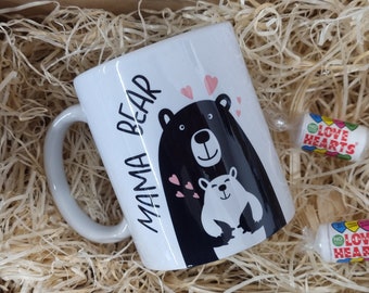 Mama Bear Mug: Hand-Drawn Mother & Cub, New Mum Gift