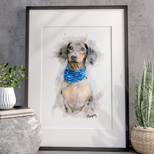 Watercolour Pet Portrait, Pet Loss Gift, Personalised Pet Portrait, Pet Illustration, Custom Dog Portrait Painting, Pet Memorial