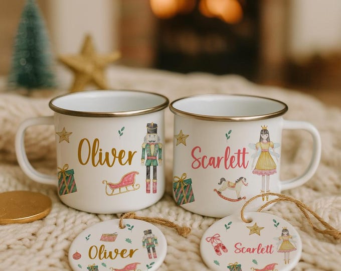 Personalised Kids Christmas Cup, Children's Christmas Eve Box Filler, Hot Chocolate Mug, Vintage