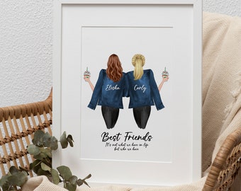 Best Friend Print, Bestie Gifts, Friendship Print, Personalised Print, Best Friend Gift, Birthday Gift for Her, Gift for Friend