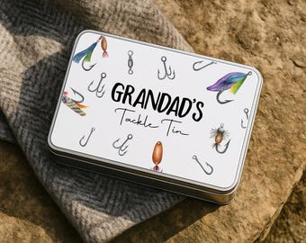Personalised Tackle Fishing Tin: Grandad Dad Fishing Gift