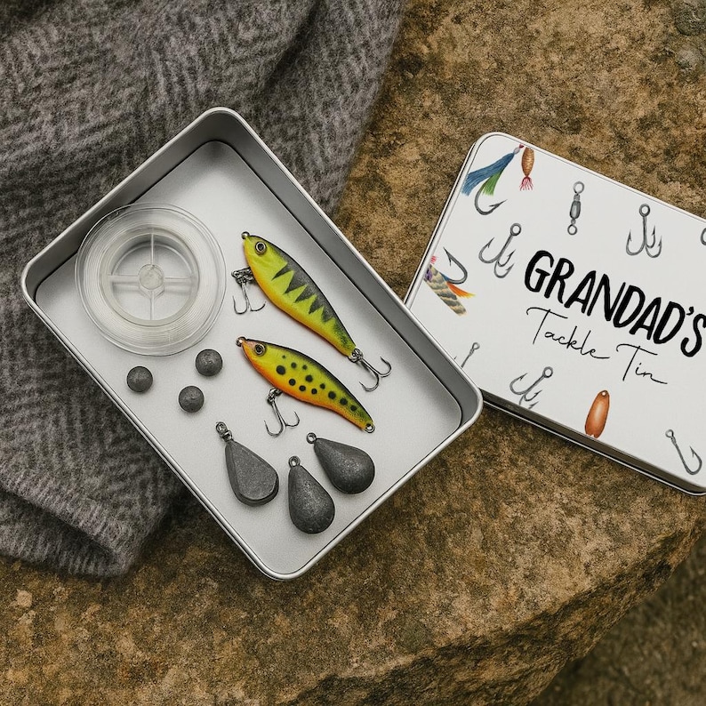 Personalised Fishing Flask, Mug and Tackle Tin Set – Gift for Dad or ...