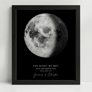 Moon Night Sky Personalised Print, The Night We Met, Night Sky Anniversary Gift, Moon Print Valentines Day or Anniversary, Wedding Print