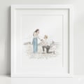 Couple Proposal Portrait, Watercolor Painting, Custom Portrait From Photo, Engagement Gift, Gift for Couples, Valentines Gift For Him