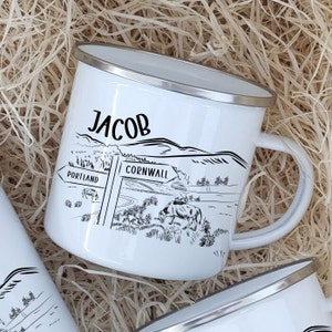 Walkers Mug and Flask Set, Personalised Hiking Gift, Hiking Flask, Personalised Walkers Mugs, Walker Gift, British Walking, Countryside Walk image 3