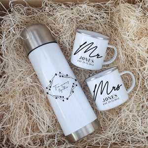 10 year Anniversary Flask and Cup Set, 10th wedding anniversary gift, Ten Year Anniversary, gift for husband, Tin Anniversary, gift couple