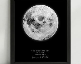 Personalised Moon Phase Prints, The Night We Married, Gift for Mum Dad, Astrology Print, Moon Print Gift, Special Date, Anniversary