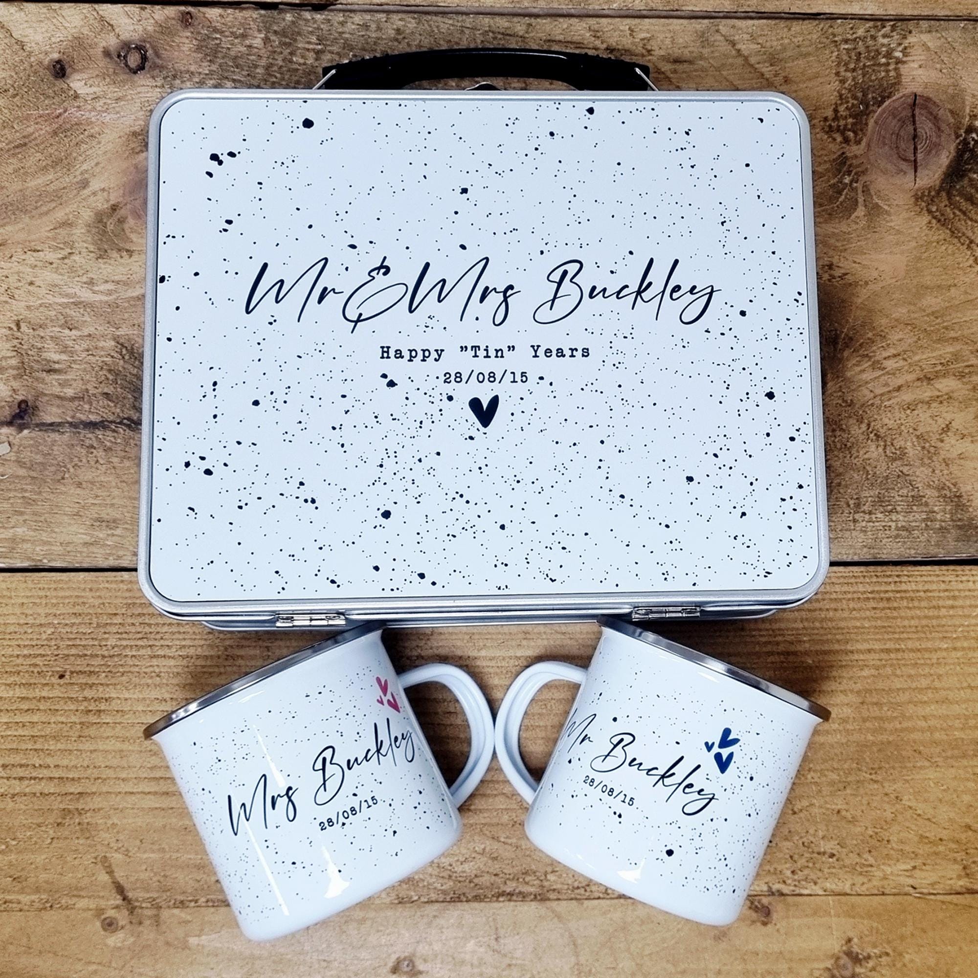 10 Year Anniversary Tin and Cup Set, Tin Years Gift Set, Ten Year ...