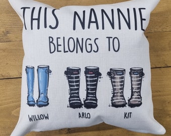 Personalised Nanny Cushion, Mother's Day Cushion, Personalised Gift for Nan, Nanny Gift, Mothers Day Gifts, Grandma Gift, Nana Cushion