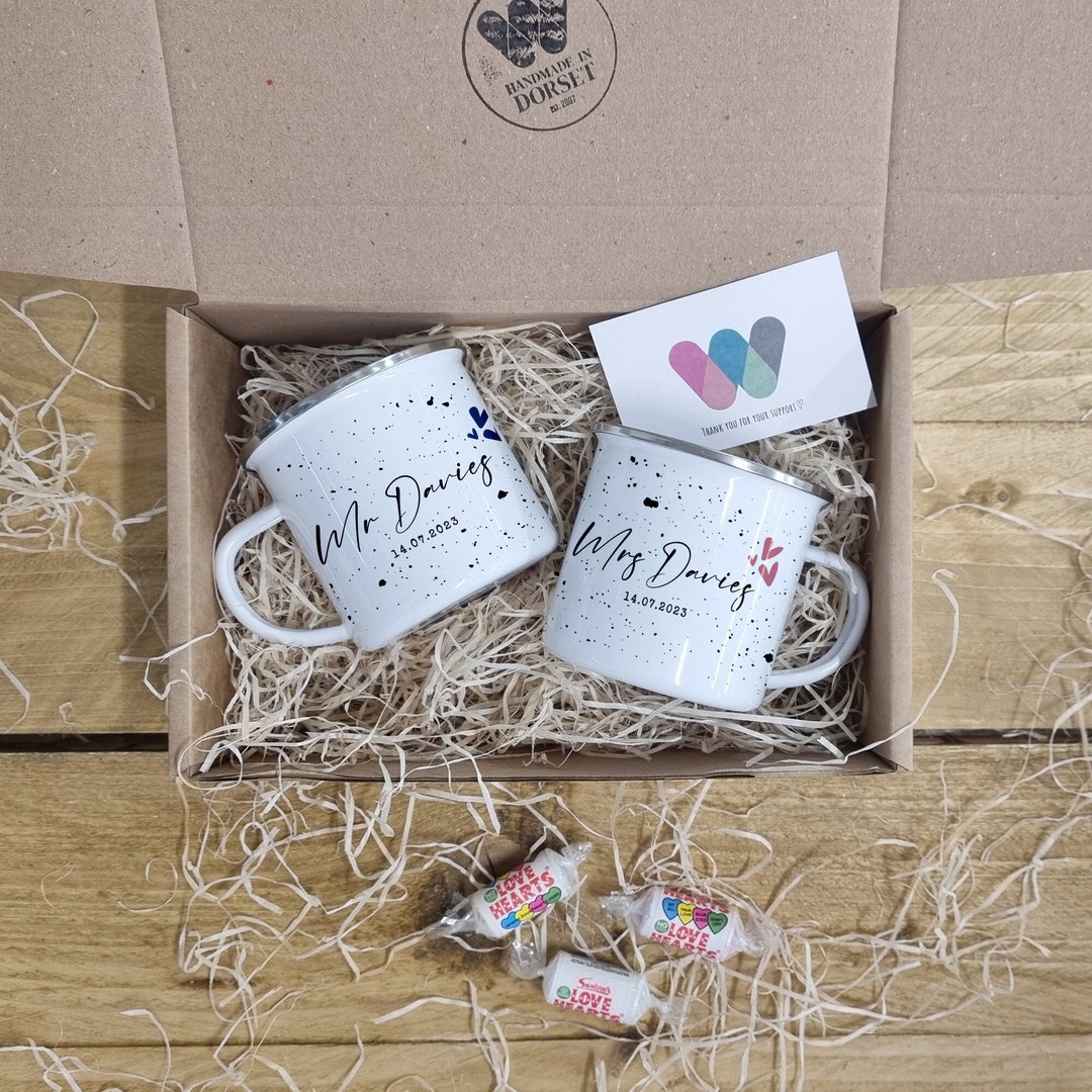Wedding Anniversary Cup Set, 10 Year Anniversary, Tin Ten Years, Wife ...