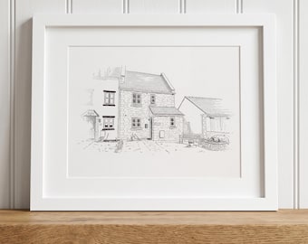 Custom House Portrait, Home Illustration from Photo, Watercolour House Portrait, New Home Gift