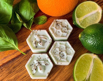 Lime, Basil & Mandarin Botanical Soy Wax Melts / 100% Vegan Cruelty Free