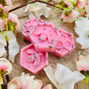 Pink Jasmine & Orchid Botanical Soy Wax Melts / 100% Vegan Cruelty Free Bee Honeycomb