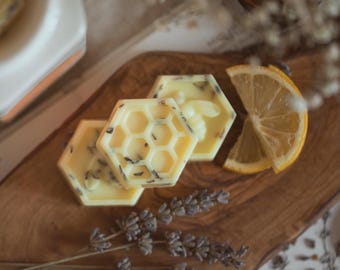 Lemon & Lavender Botanical Soy Wax Melts / Highly Scented 100% Vegan Cruelty Free