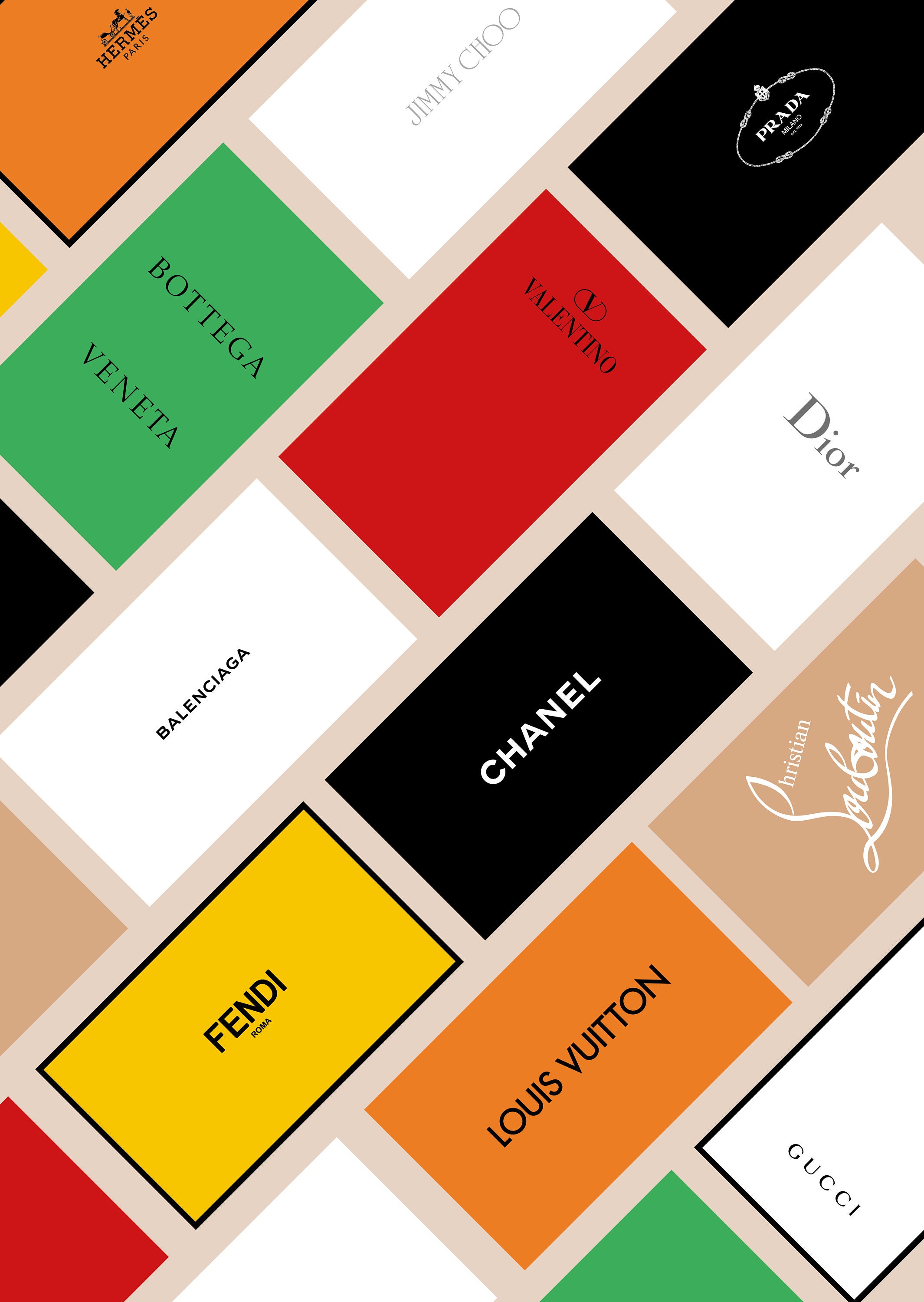 Shoe Box Wall Art Poster A4 A3 Balenciaga Bottega Chanel